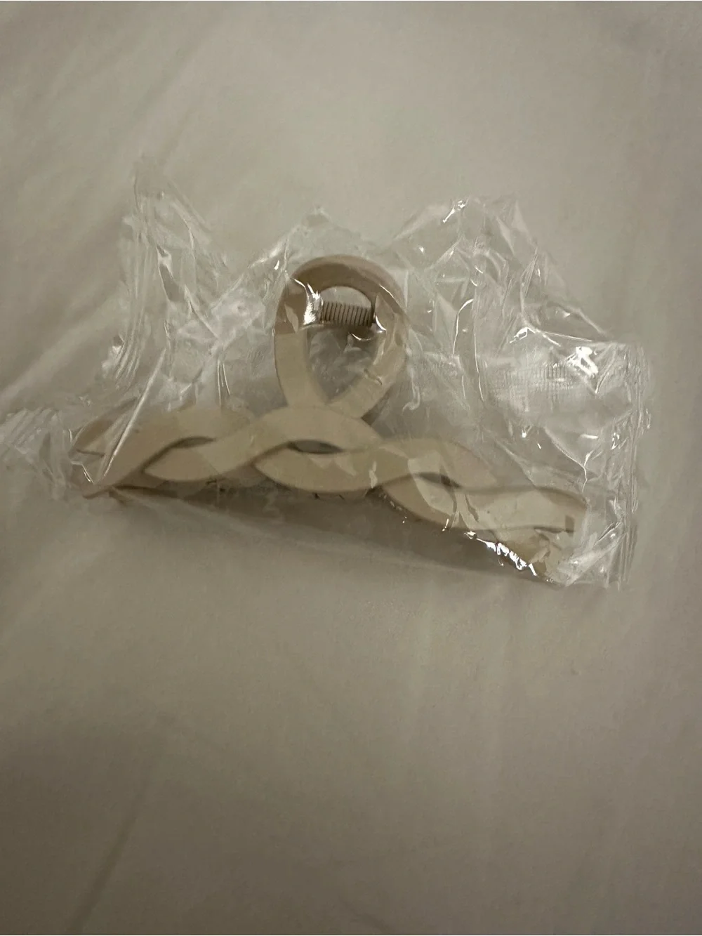 Beige Braided Hair Claw Clip - Women Accessories
